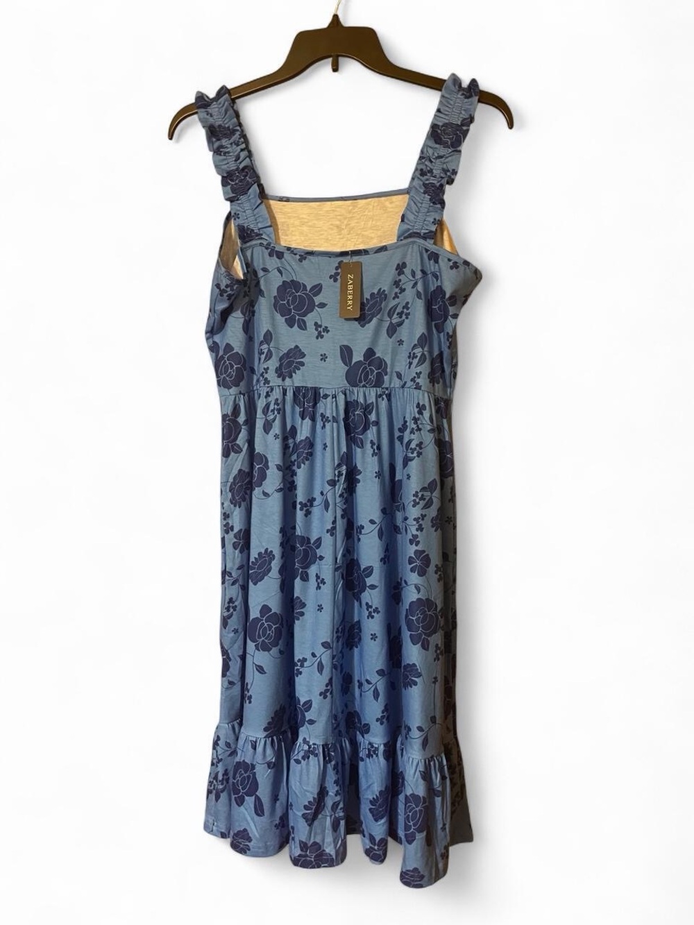 Blue Floral Ruffle-Strap Sundress - Picture 3 of 5